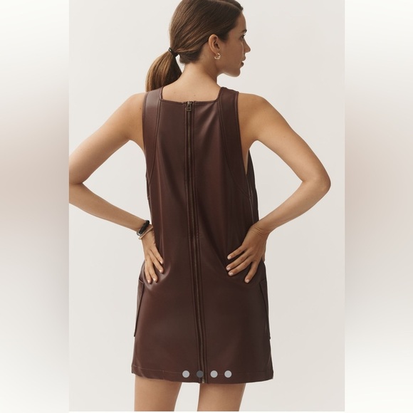 Anthropologie NWT Maeve Sleeveless Faux-Leather Mini Shift Dress size M. - Picture 4 of 16
